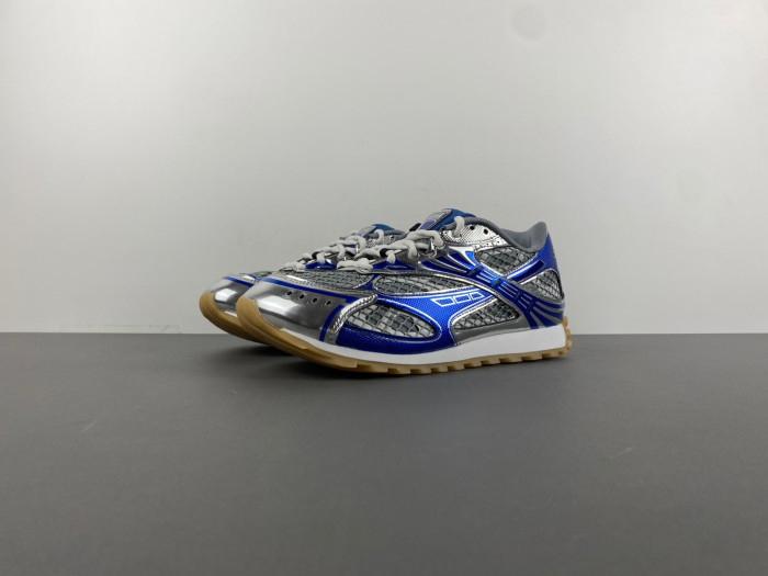 Bottega Veneta Silver & Blue Orbit Sneakers 241798F128005