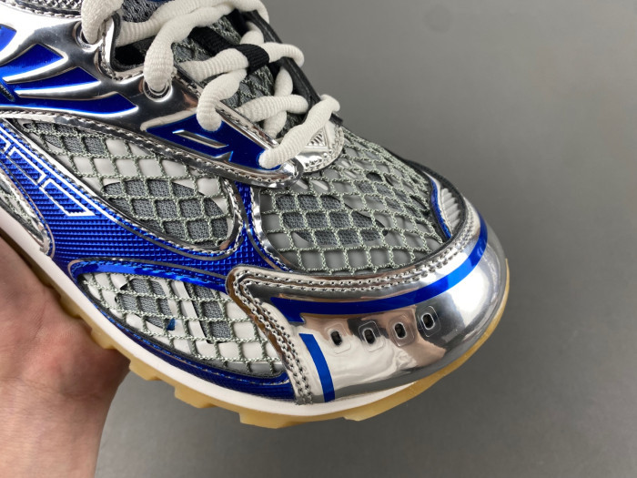 Bottega Veneta Silver & Blue Orbit Sneakers 241798F128005