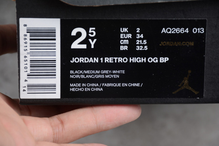 air jordan 1 kids retro high og shadow black grey aq2664-013