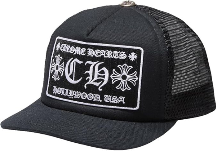 Ch*0me He**ts ch hollywood trucker hat black/black