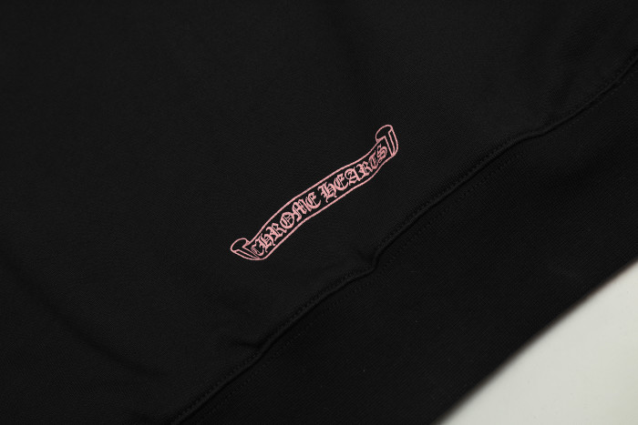 Ch*0me He**ts horseshoe floral zip up hoodie ke821