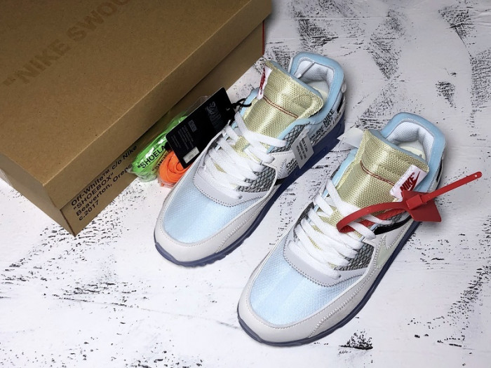 off-white x nike air max 90 am90 the ten 10 sail muslin virgil abloh - aa7293-100