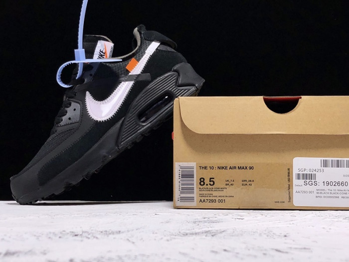 off-white nike air max 90 black cone white - aa7293-001