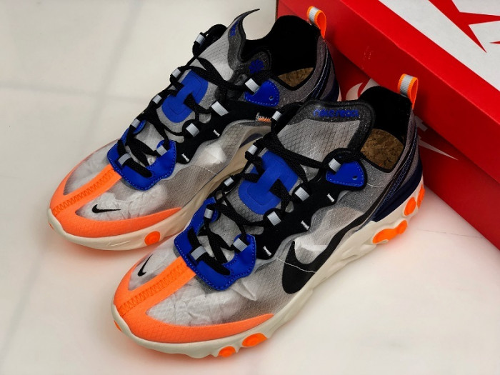 nike react element 87 thunder blue/total orange aq1090-004