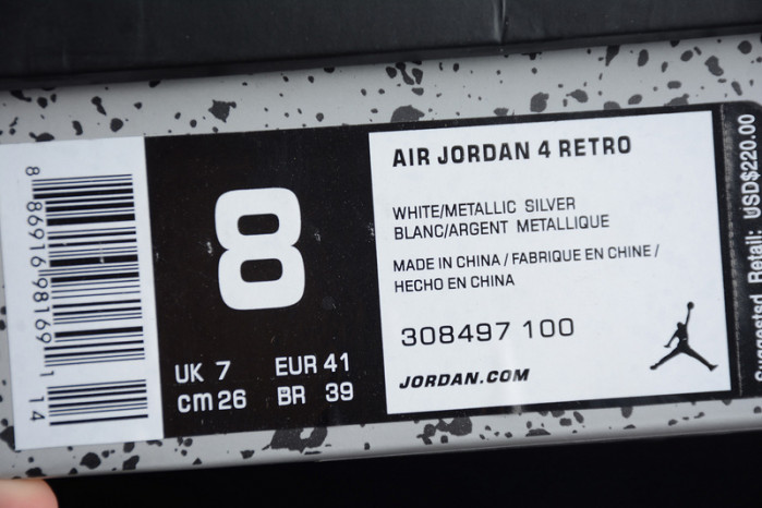 air jordan 4 retro “pure money” white mens 308497-100