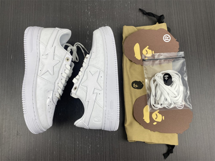 a bathing ape bape sta low white leather (2020) 1h70288111