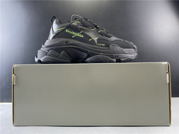 bl triple s black trainers green letters h903p80817