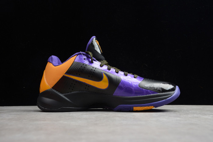 zoom kobe 5 x lakers black/de sol-varsity purple 386430-071