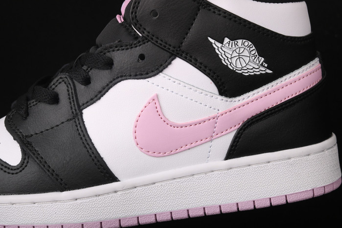 air jordan 1 mid white/light arctic pink-black 555112-103