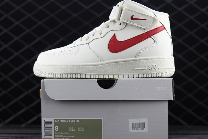 nike air force 1 mid 07 sneakers shoes high trainers white - 315123-126
